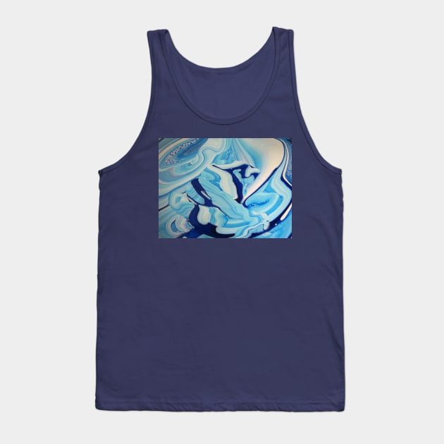 Blue Swirl Paint Tank Top by ARTWORKandBEYOND